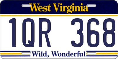 WV license plate 1QR368