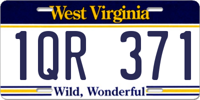 WV license plate 1QR371