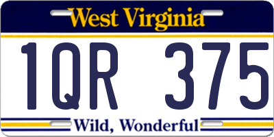 WV license plate 1QR375