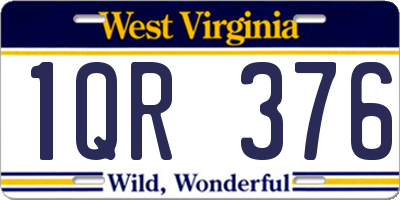 WV license plate 1QR376