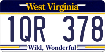 WV license plate 1QR378