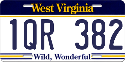 WV license plate 1QR382