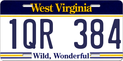 WV license plate 1QR384