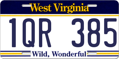 WV license plate 1QR385