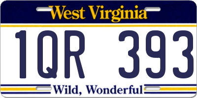 WV license plate 1QR393