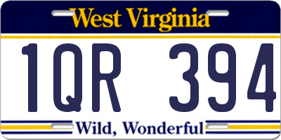 WV license plate 1QR394