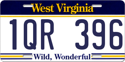 WV license plate 1QR396
