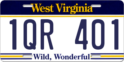 WV license plate 1QR401