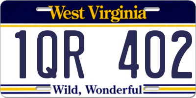 WV license plate 1QR402