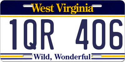 WV license plate 1QR406