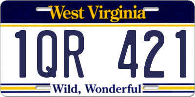 WV license plate 1QR421