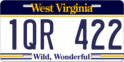 WV license plate 1QR422