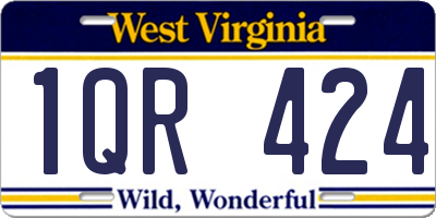 WV license plate 1QR424