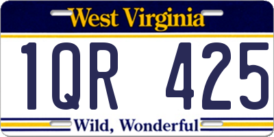 WV license plate 1QR425