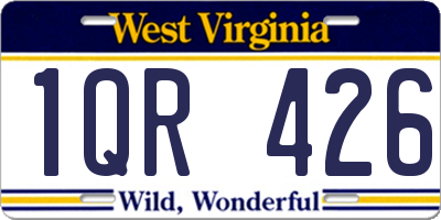 WV license plate 1QR426