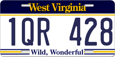 WV license plate 1QR428