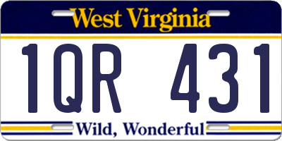 WV license plate 1QR431