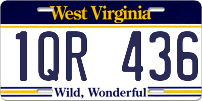 WV license plate 1QR436