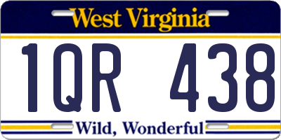 WV license plate 1QR438