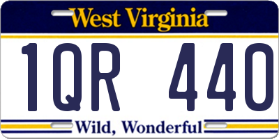 WV license plate 1QR440
