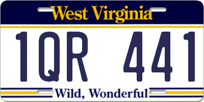 WV license plate 1QR441