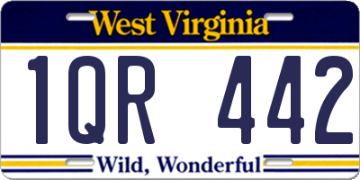 WV license plate 1QR442