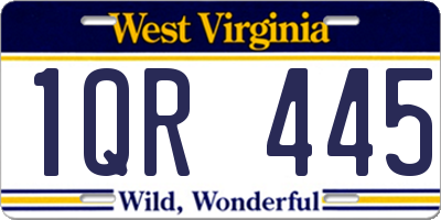 WV license plate 1QR445