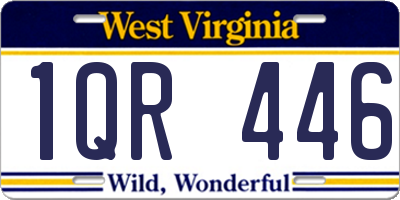 WV license plate 1QR446