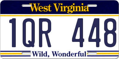 WV license plate 1QR448