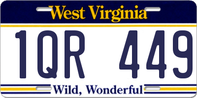 WV license plate 1QR449