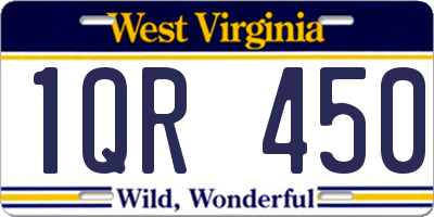 WV license plate 1QR450