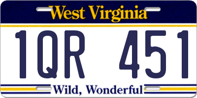 WV license plate 1QR451