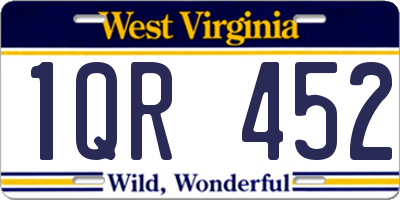 WV license plate 1QR452