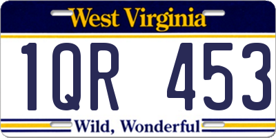 WV license plate 1QR453