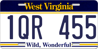WV license plate 1QR455