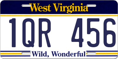 WV license plate 1QR456