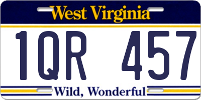 WV license plate 1QR457