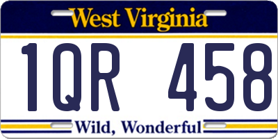 WV license plate 1QR458