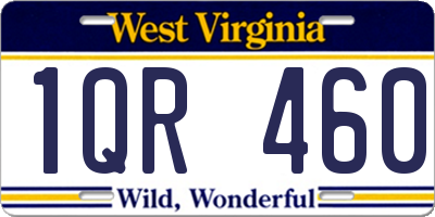 WV license plate 1QR460