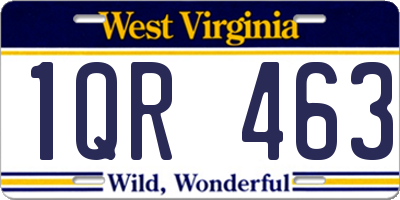 WV license plate 1QR463