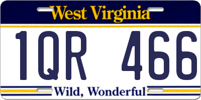 WV license plate 1QR466