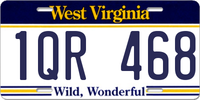 WV license plate 1QR468