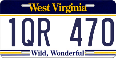 WV license plate 1QR470