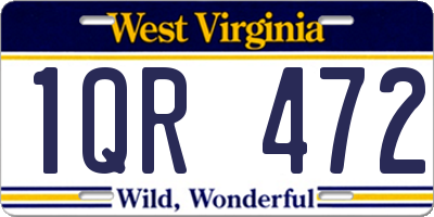 WV license plate 1QR472