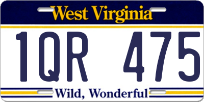 WV license plate 1QR475
