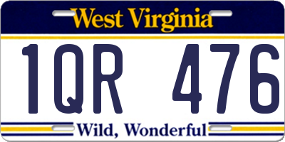 WV license plate 1QR476