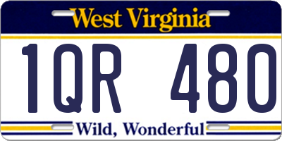 WV license plate 1QR480