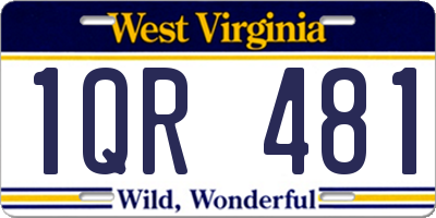 WV license plate 1QR481