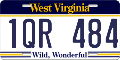 WV license plate 1QR484