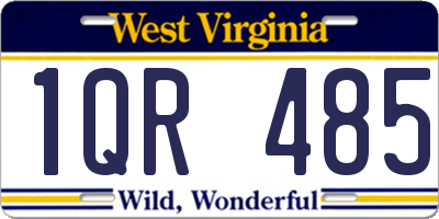 WV license plate 1QR485